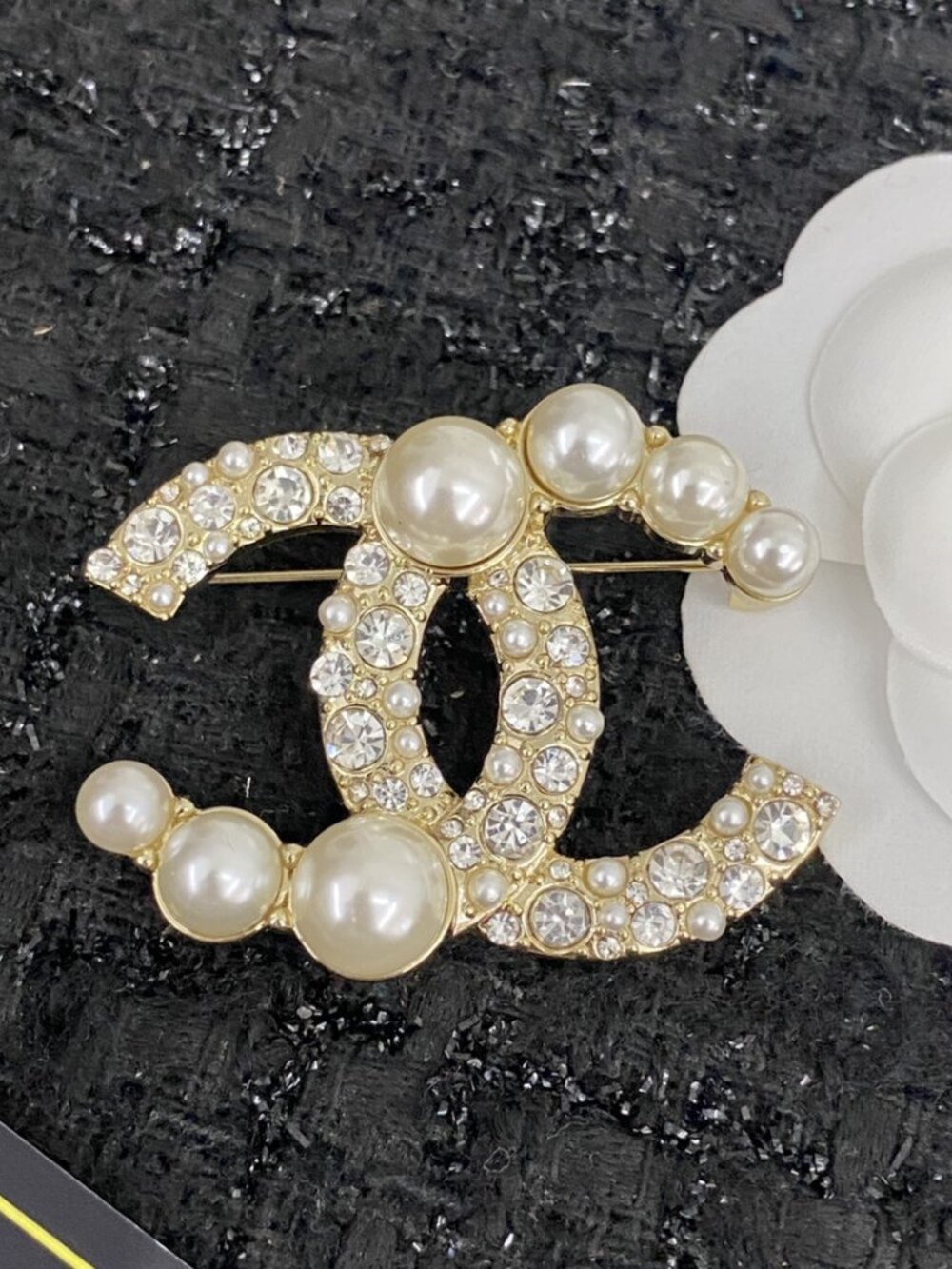 Chanel Silver CC Brooch